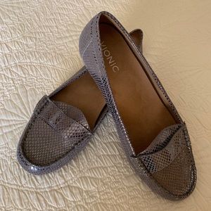 Silver Metallic Vionic Loafers